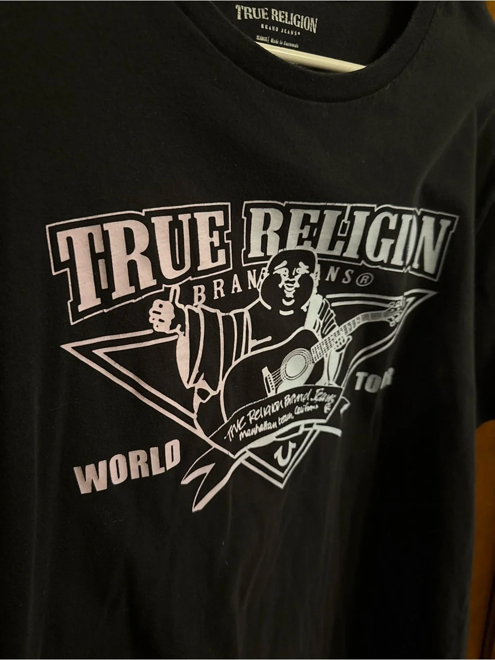 True Religion Black Tee with Pastel White Logo